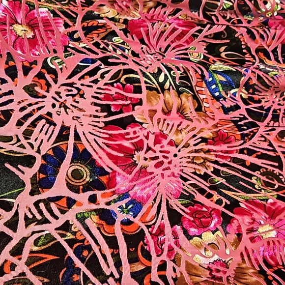 San Souci Abstract Floral Velvet Kimomo Sz M - Picture 5 of 5